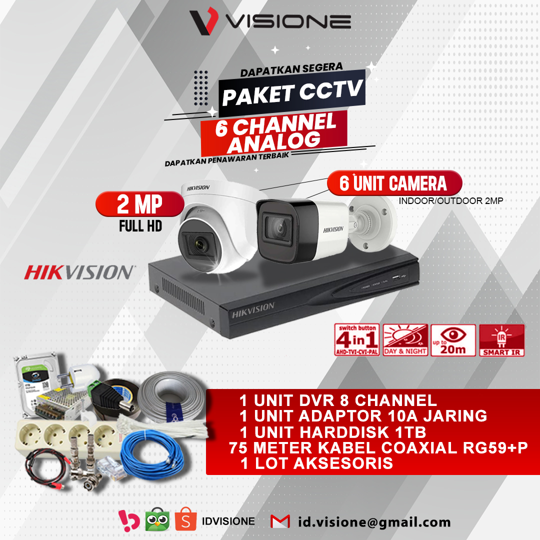 Paket cctv best sale 6 kamera